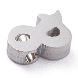 Stainless Steel Color 304 Stainless Steel Charms, Mark &, Stainless Steel Color, 10x7.7x3mm, Hole: 1.6mm