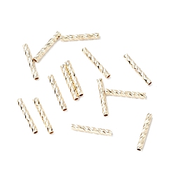Golden Rack Plating Brass Straight Tube Beads, Cadmium Free & Lead Free, Long-Lasting Plated, Golden, 10x1.5mm, Hole: 0.8mm