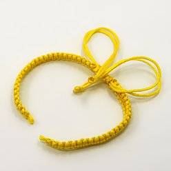 Or Cordon tressé en nylon pour la fabrication de bracelets de bricolage, or, 145~155x5x2mm, Trou: 2~4mm