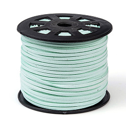 Light Cyan Faux Suede Cords, Faux Suede Lace, Light Cyan, 1/8 inch(3mm)x1.5mm, about 100yards/roll(91.44m/roll), 300 feet/roll