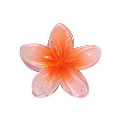 Naranja Pinzas para el cabello con garra de plástico en forma de flor, accesorios para el cabello para mujer niña, naranja, 80x80x40 mm