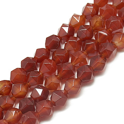 Carnelian Natural Carnelian Beads Strands, Faceted, Dyed, Round, 7.5~8x7~8x7~8mm, Hole: 1mm, about 46pcs/14.6 inch