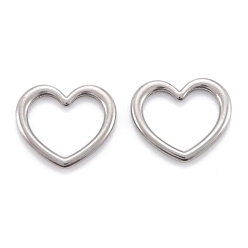 Stainless Steel Color 304 Stainless Steel Linking Rings, Heart, Stainless Steel Color, 23x26x2mm