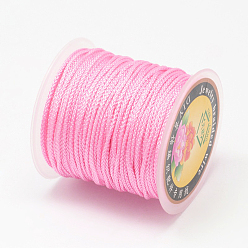 Pink Braided Nylon Threads, Pink, 2mm, about 25.15 yards(23m)/roll