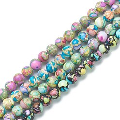 Mixed Color Assembled Natural & Dyed Magnesite Beads, Round, Mixed Color, 8mm, Hole: 1.2mm, about 49pcs/strand, 15.35 inch(39cm)