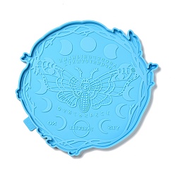 Темно-Голубой Diy Таро тема фаза луны бабочка висит знак силиконовые формы, формы для литья смолы, для изготовления изделий из уф-смолы и эпоксидной смолы, глубокое синее небо, 232x235x8.5 мм, внутренний диаметр: 227x225 мм