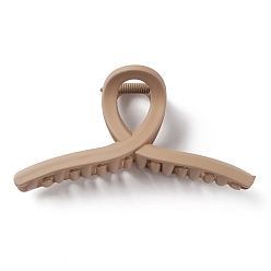 Tan Plastic Claw Hair Clips, with Iron Findings, Hair Accessories for Girls, Tan, 56x110x40.5mm
