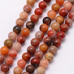 Natural Gemstone Natural Orange River Stone Bead Strands, Round, 3~3.5mm, Hole: 0.7mm, about 115~125pcs/strand, 16 inch