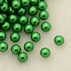 Verdemar Sin agujero abs imitación de perlas de plástico redondo perlas, teñido, verde mar, 6 mm, sobre 3000 unidades / bolsa