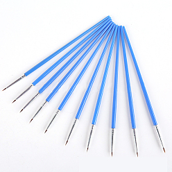 Dodger Azul Pincel de plástico para micro detalles, con cabezal de cepillo de nailon y tubo de aluminio, para pintar arcilla herramienta, azul dodger, 0.5~0.6 cm