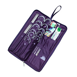 Mixed Color Stainless Steel Knitting Tool Sets, Mixed Color, 385x135x42mm