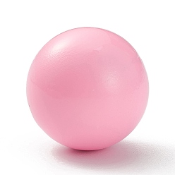 Rose Nacré Perles de boule en laiton, sans trou, rose, 16mm