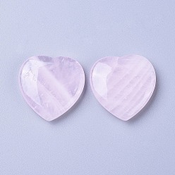 Rose Quartz Natural Rose Quartz Heart Love Stone, Pocket Palm Stone for Reiki Balancing, 40x40x10mm