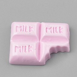 Rose Nacré Cabochons décodés en résine opaque, chocolat avec du lait de mot, perle rose, 25x19x6mm