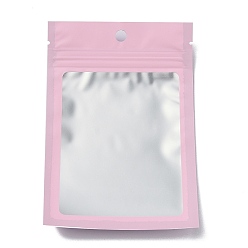 Pink Plastic Zip Lock Bag, Gradient Color Storage Bags, Self Seal Bag, Top Seal, with Window and Hang Hole, Rectangle, Pink, 15x10x0.25cm, Unilateral Thickness: 3.9 Mil(0.1mm), 95~100pcs/bag
