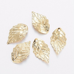 Golden 304 Stainless Steel Pendants, Leaf, Golden, 17.5x10x0.6mm, Hole: 1mm