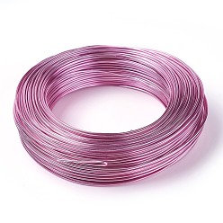 Hot Pink Round Aluminum Wire, for Jewelry Making, Hot Pink, 22 Gauge, 0.6mm, about 918.63 Feet(280m)/250g
