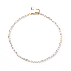 Ivoire Colliers de perles d'imitation acrylique avec perles de rocaille en verre pour femmes, blanc crème, 15.94 pouce (40.5 cm)