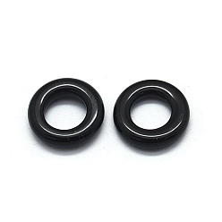 Black Agate Natural Black Agate Charms, Ring, 12x2.5mm, Inner Diameter: 6mm