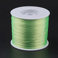 Pelouse Verte Chaîne de cristal élastique plat coréen, fil de perles élastique, pour la fabrication de bracelets élastiques, pelouse verte, 0.5mm, environ 546.8 yards (500m)/rouleau