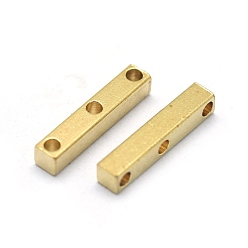Raw(Unplated) Brass Spacer Bars, Rectangle, Raw(Unplated), 16x3x3mm, Hole: 1.6mm