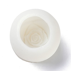 Blanc Moules en silicone de qualité alimentaire pour bougies, thème de la saint-valentin, bricolage, moule à savon artisanal, moule à gâteau mousse au chocolat, rose, blanc, 7.5x6.5 cm, Diamètre intérieur: 4.4 cm