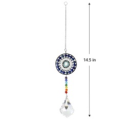 Bleu Nuit Grandes décorations pendentif, capteurs de soleil suspendus, thème chakra k9 cristal verre, feuille d'érable, bleu minuit, 395mm