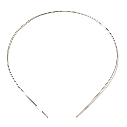 Stainless Steel Color Steel Wire Hair Band Findings, Stainless Steel Color, 1.3mm, Inner Diameter: 117x133mm