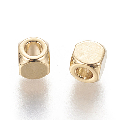 Golden 304 Stainless Steel Spacer Beads, Cube, Golden, 4x4x4mm, Hole: 2mm