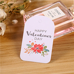 Flower Paper Gift Tags, Hange Tags, For Wedding, Valentine's Day, Flower Pattern, 6.5x4.3cm, 100pcs/bag