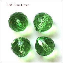 Зеленый лайм Имитация Австрийские кристаллические шарики, класс AAA, граненые, слеза, зеленый лайм, 10 мм, отверстие : 0.9~1 мм