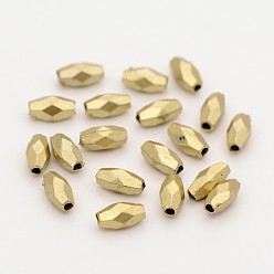 Or Riz facettes perles en plastique de style mat, or, 8x4mm, trou: 1.5 mm, environ 12500 pcs / 500 g