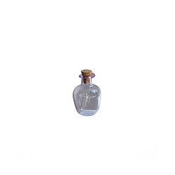 Lila Botellas de deseos vacías de vidrio en miniatura, con tapón de corcho, accesorios de casa de muñecas micro jardín paisajístico, accesorios de fotografía decoraciones, lila, 20x27 mm