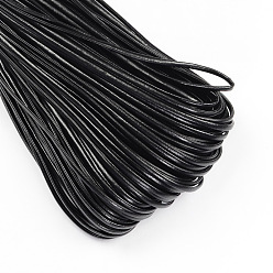 Negro Cordón de cuero de la PU, cordón de cuero de imitación, piso, negro, 2x1 mm, aproximadamente 103.89 yardas (95 m) / paquete