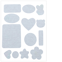 Light Steel Blue Computerized Embroidery Cloth Iron on/Sew on Patches, Costume Accessories, Appliques, Mixed Shapes, Light Steel Blue, 30~68mm