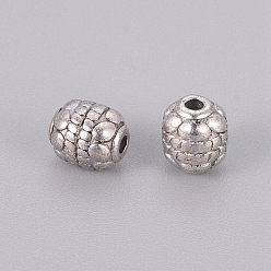 Argent Antique  Perles de séparateur de style tibétain , sans plomb et sans cadmium, argent antique, 5.5mm, Trou: 1mm