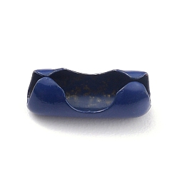Dark Blue Brass Ball Chain Connectors, Dark Blue, 9x3~3.5mm, Hole: 2.5mm