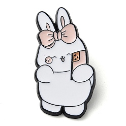 Bowknot Cartoon Camping Rabbit Enamel Pins, Black Zinc Alloy Badge for Women, Bowknot, 37x19x2mm