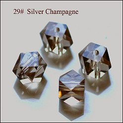 Bois Solide Imitations de perles de cristal autrichien, grade de aaa, facette, perles de cube sans coin, burlywood, 7.5x7.5x7.5mm, Trou: 0.9~1mm