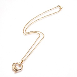 Golden 304 Stainless Steel Pendant Necklaces, with Lobster Claw Clasps, Flying Heart, Golden, 17.8 inch(45.3cm), 2mm