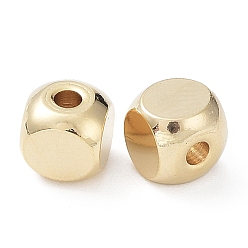 Real 24K Gold Plated 201 Stainless Steel Beads, Cube, Real 24K Gold Plated, 5x5x5mm, Hole: 1.6mm