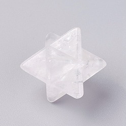 Cristal de Quartz Perles de cristal de quartz naturel, perles de cristal de roche, pas de trous / non percés, Merkaba Star, 28x23.5x17.5mm