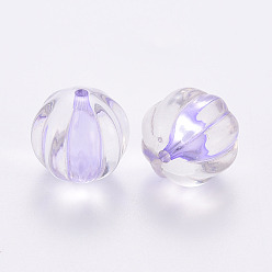 Lilas Perles acryliques transparentes, citrouille, lilas, 17.5x16mm, Trou: 1.8mm, environ183 pcs / 500 g