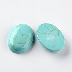 Synthetic Turquoise Oval Synthetic Turquoise Cabochons, Dyed, 30x22x6.5mm