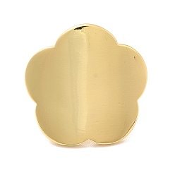 Chapado en Oro Real 18K Anillo de puño abierto de flor de latón para mujer, sin cadmio y níque y plomo, real 18 k chapado en oro, tamaño de EE. UU. 7 1/4 (17.5 mm)