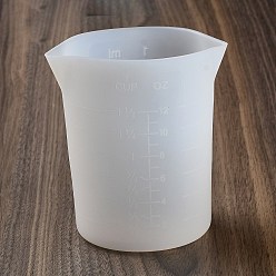 Blanc Tasses à mesurer de mélange de résine époxy de silicone, pour la résine UV, fabrication de bijoux en résine époxy, colonne, blanc, 101x81x109mm, diamètre intérieur: 74x99 mm, capacité: 350 ml (11.84 fl. oz)