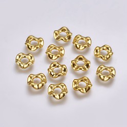 Золотой Пластиковые соединительные кольца ccb, цветок, золотые, 13x3 мм, около 5 мм внутренним диаметром