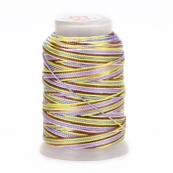 Kaki Foncé 5 rouleaux 12 cordons en polyester teints par segments, cordon de milan, ronde, kaki foncé, 0.4mm, environ 71.08 yards (65m)/rouleau