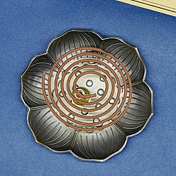 Bronce Antiguo Quemadores de incienso de aleación, porta incienso de flor de ciruelo, Suministros budistas zen de la casa de té de la oficina en el hogar, Bronce antiguo, 93x10 mm