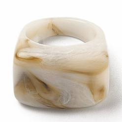 Lin Anneaux à doigts, style de pierres fines imitation, rectangle, linge, nous taille 6, diamètre intérieur: 17 mm